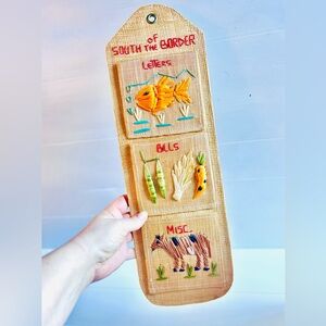 Vintage Straw Wall Hanging Folk Art Philippines